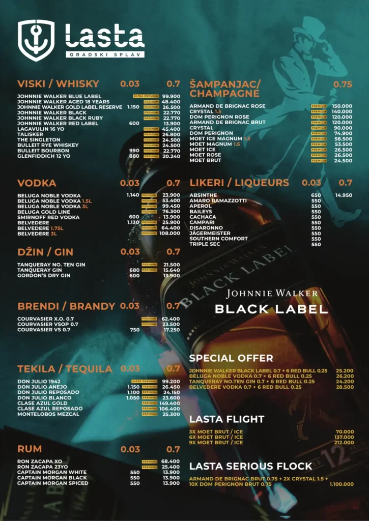 lasta cenovnik pricelist 2025